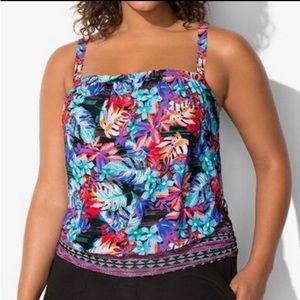 Swimsuits For All Tankini Top Floral Bandeau Swimsuit Swim Blousy 18